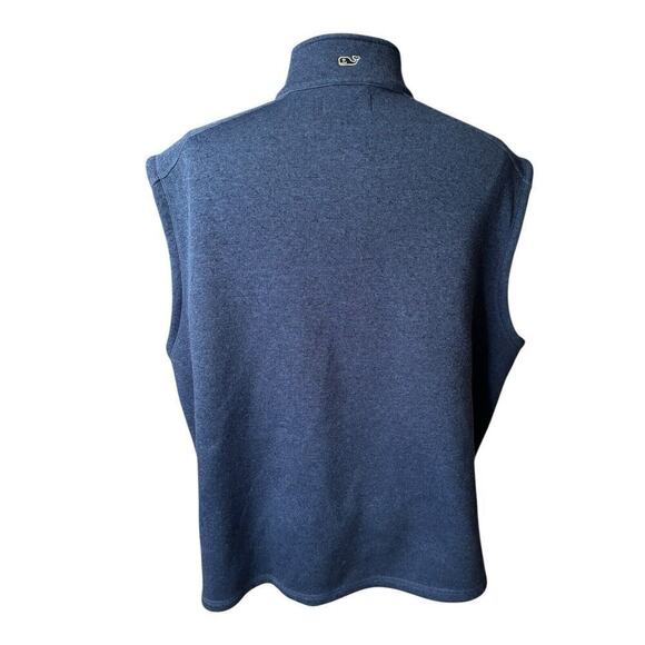 Vineyard Vines Warm Sweater Vest Men's Blue Size 2XLB Zip Up Golf Preppy - Picture 6 of 9